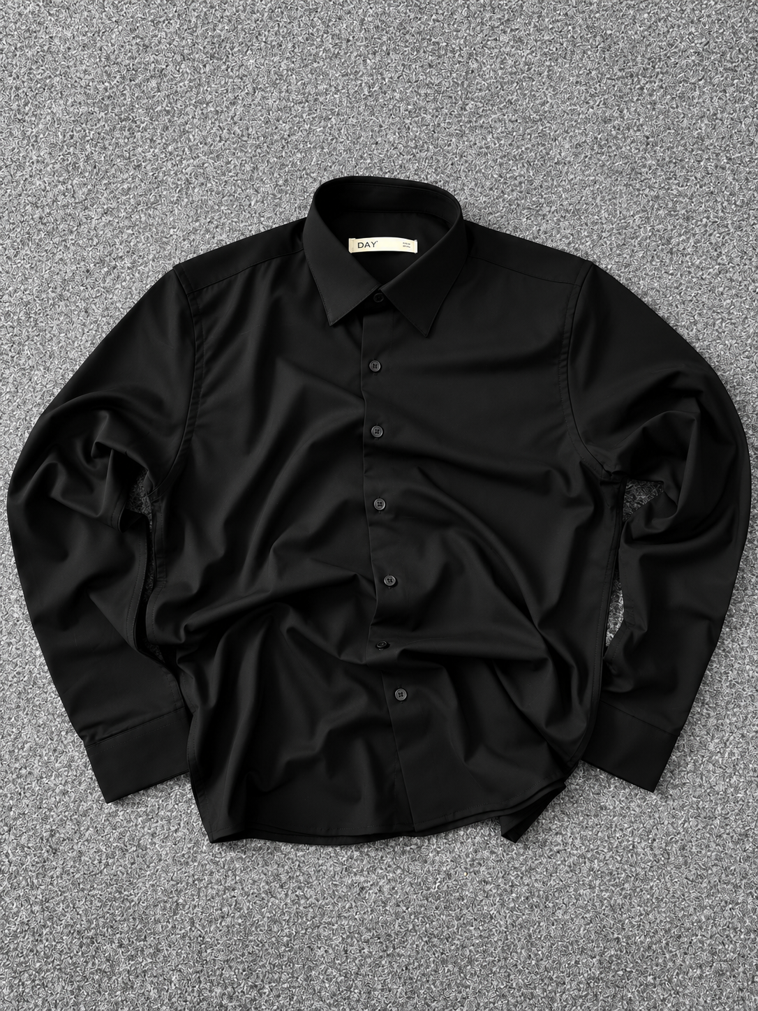 Premium Wrinkle-Free Stretch Cotton Shirt – Black