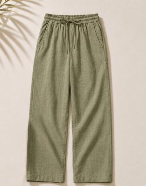 VAULT Élan Relaxed 100% Linen Trousers – Beige | Premium Linen Pants