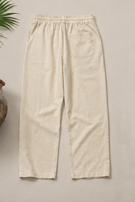 VAULT Élan Relaxed 100% Linen Trousers – Beige | Premium Linen Pants - Image 2