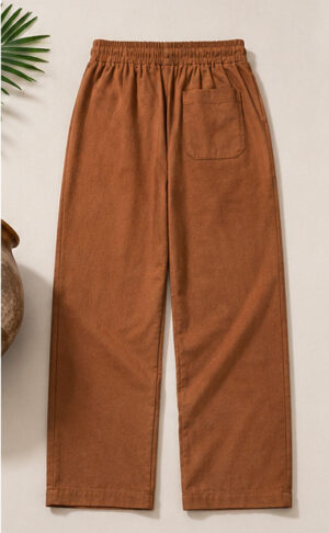 VAULT Élan Relaxed 100% Linen Trousers – Brown | Premium Linen Pants