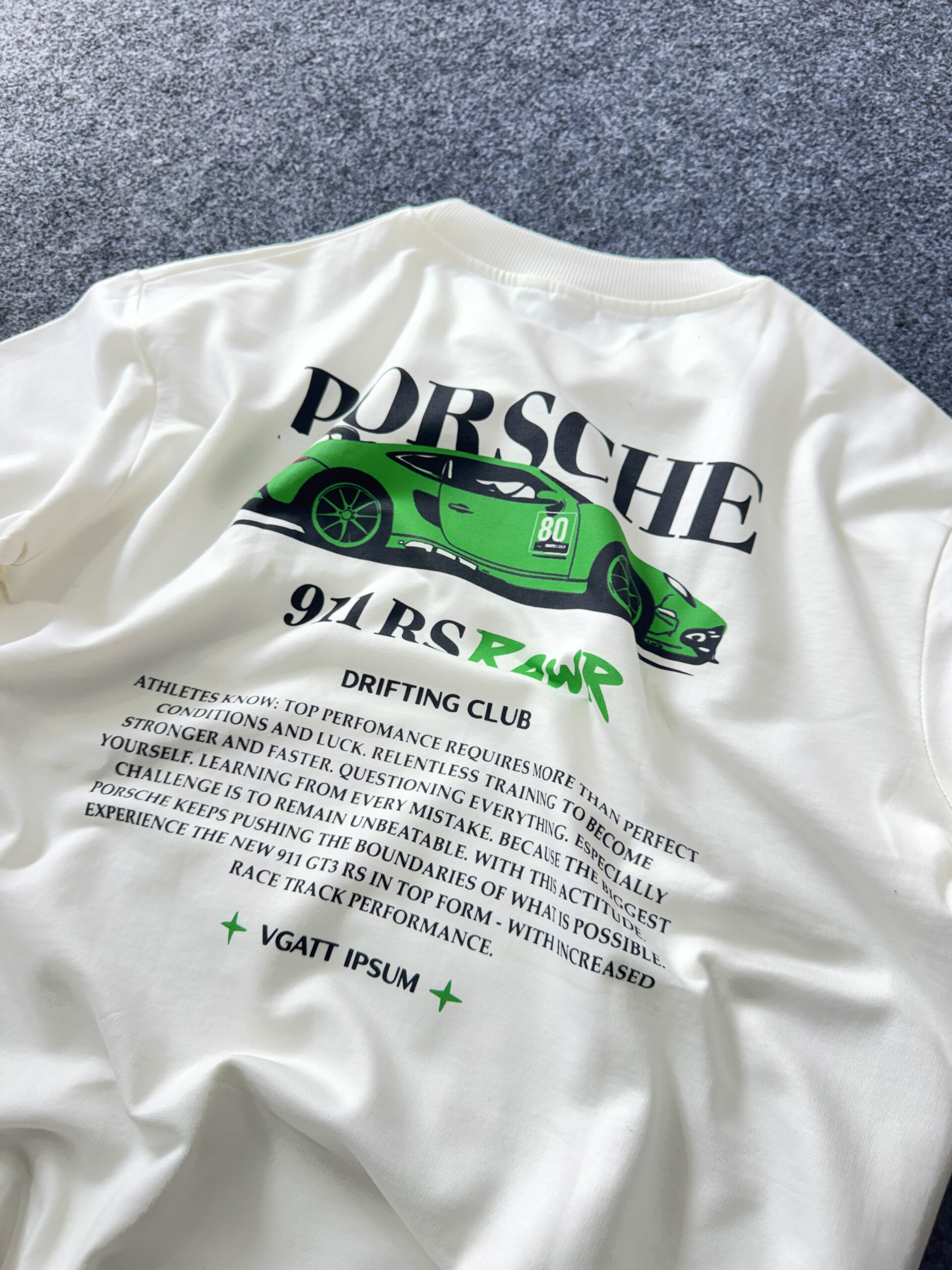 Porsche Graphic printed Oversized Tee – White - Image 3
