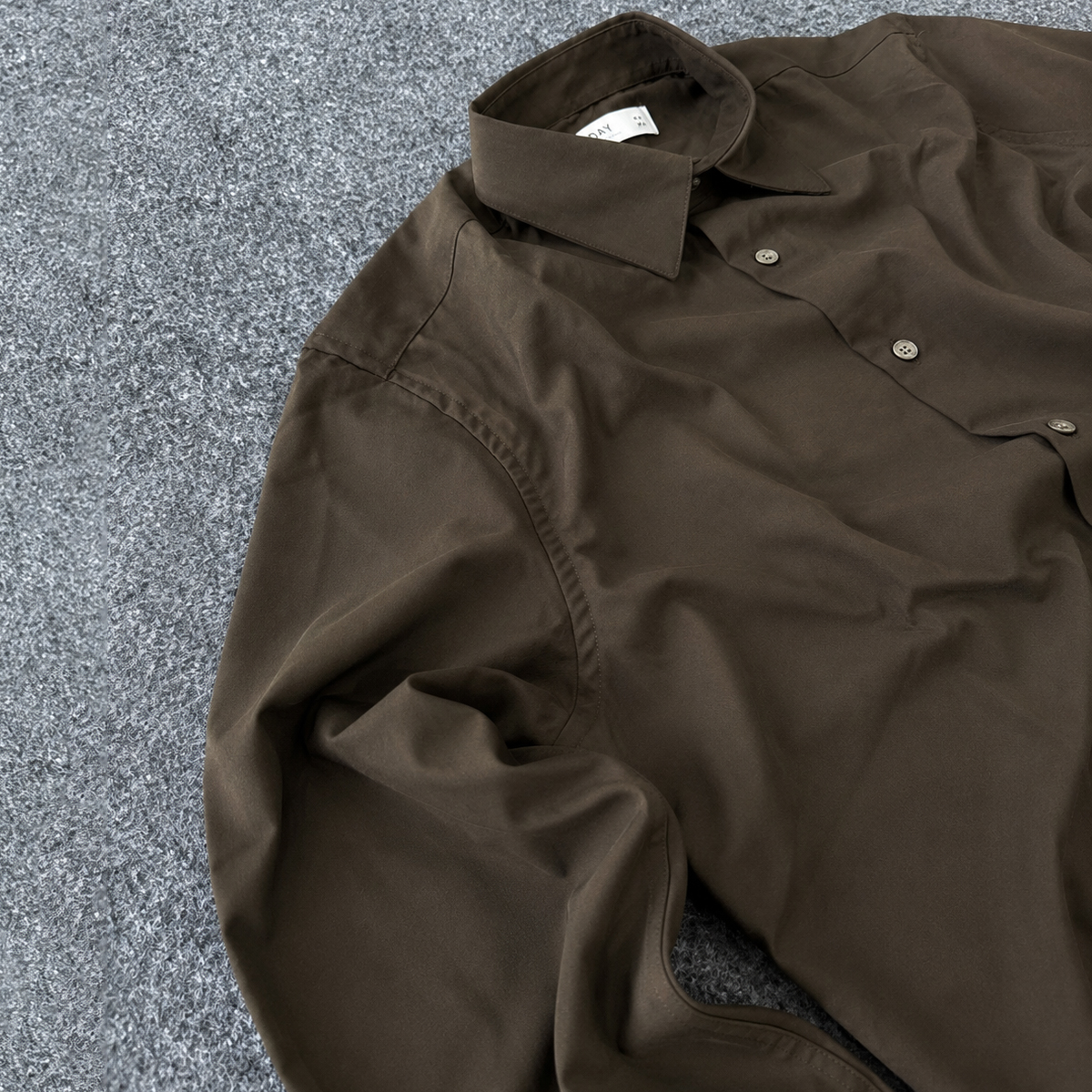 Premium Wrinkle-Free Stretch Cotton Shirt – Light Olive, - Image 3