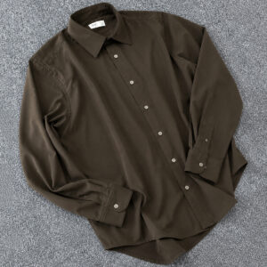 Premium Wrinkle-Free Stretch Cotton Shirt – Light Olive,