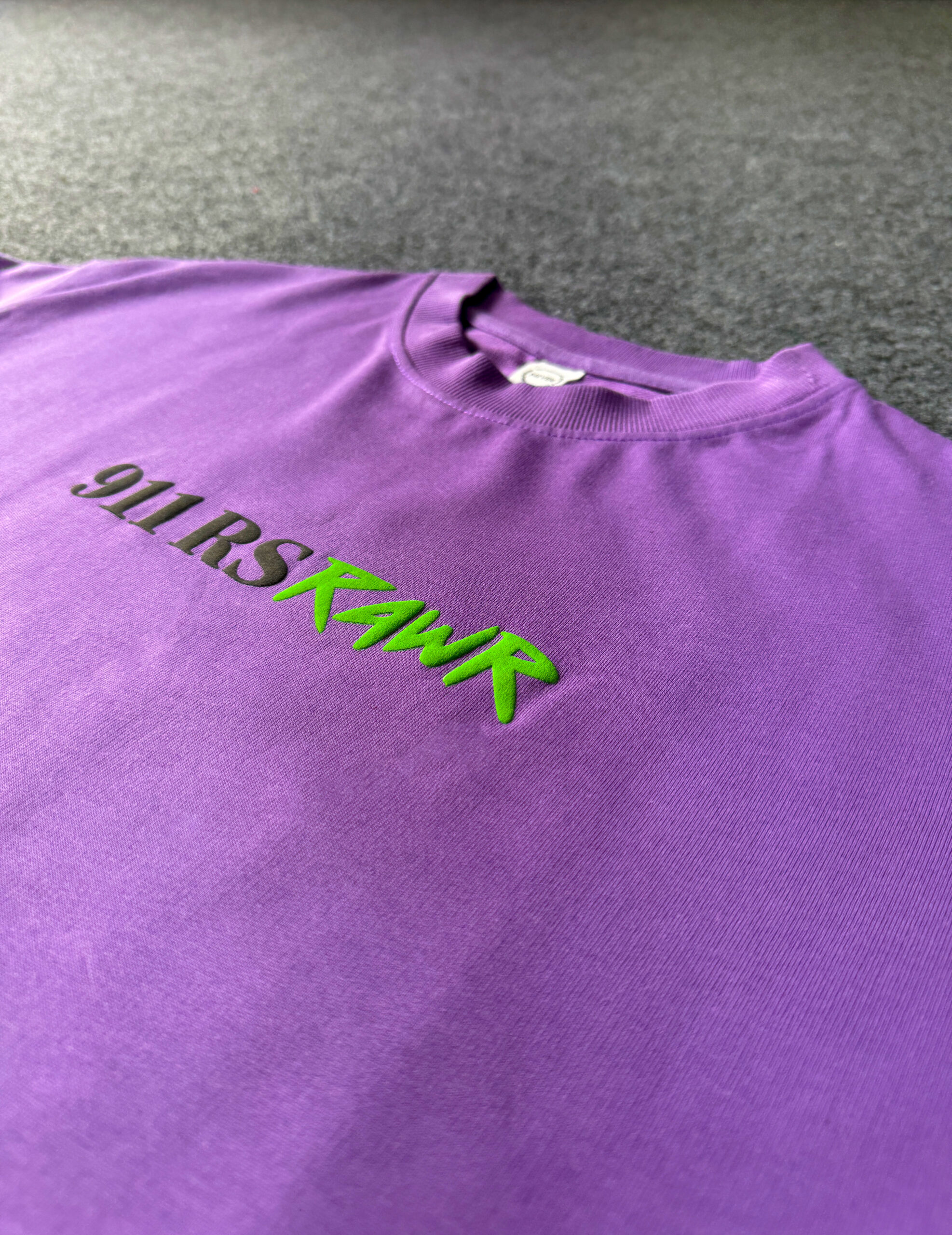 Porsche Graphic printed Oversized Tee – Purple - Image 3