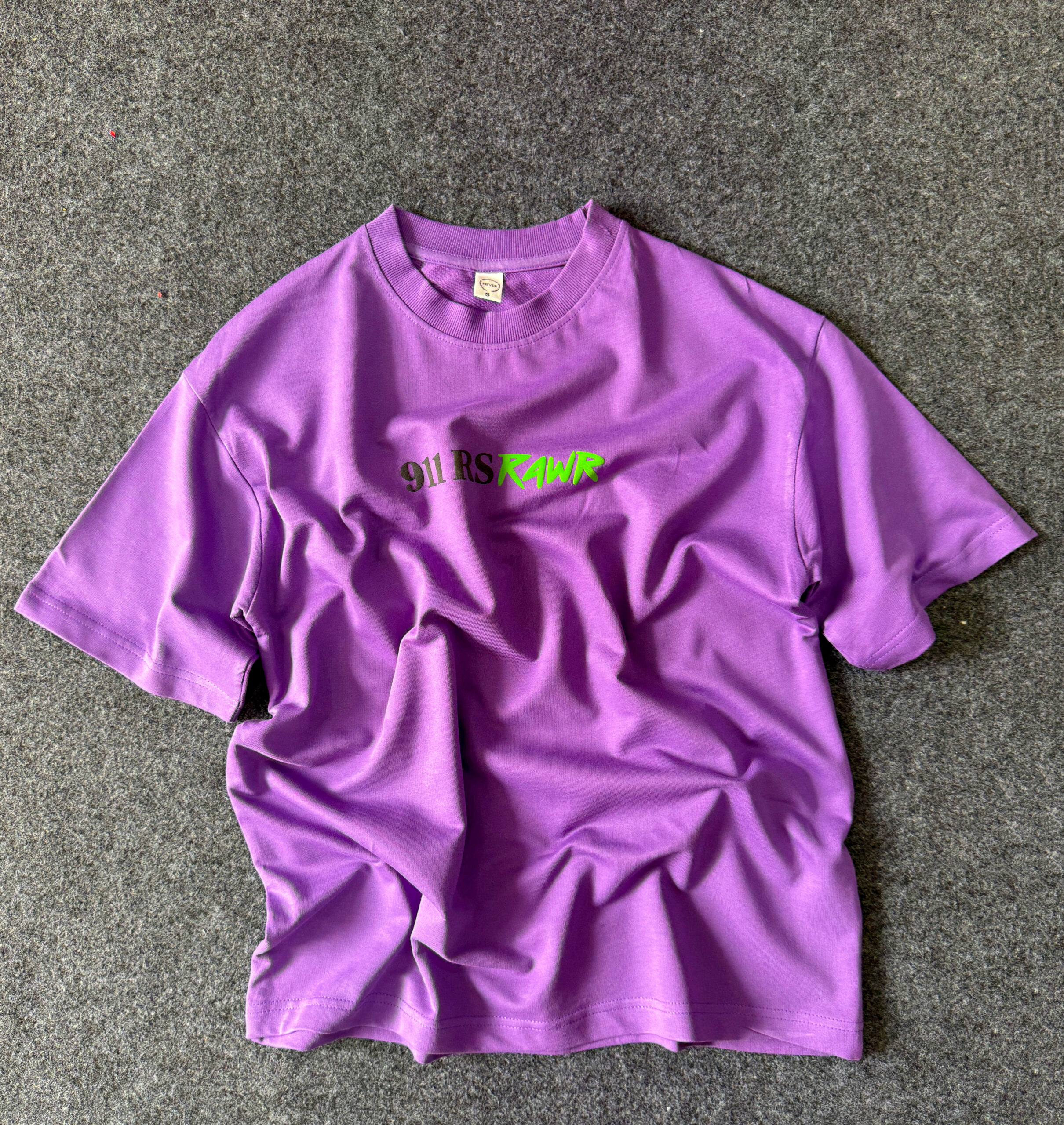 Porsche Graphic printed Oversized Tee – Purple - Image 4