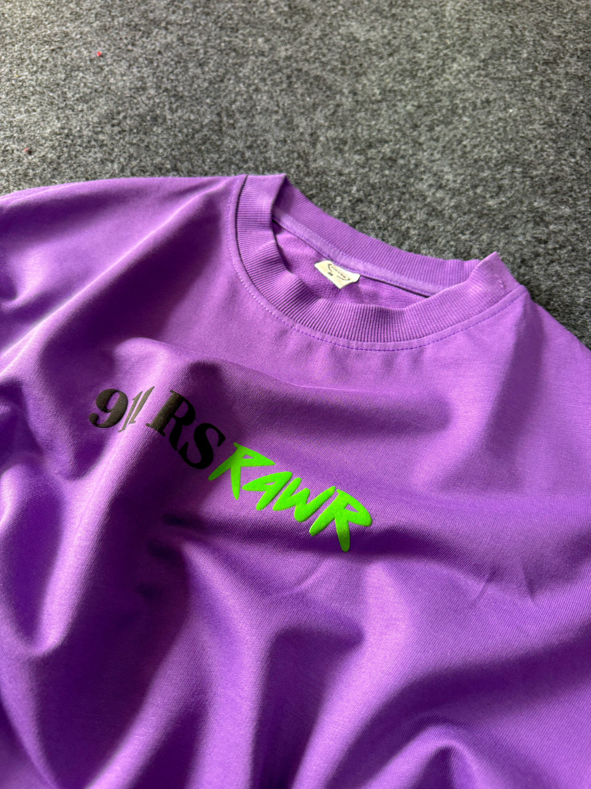 Porsche Graphic printed Oversized Tee – Purple - Image 5