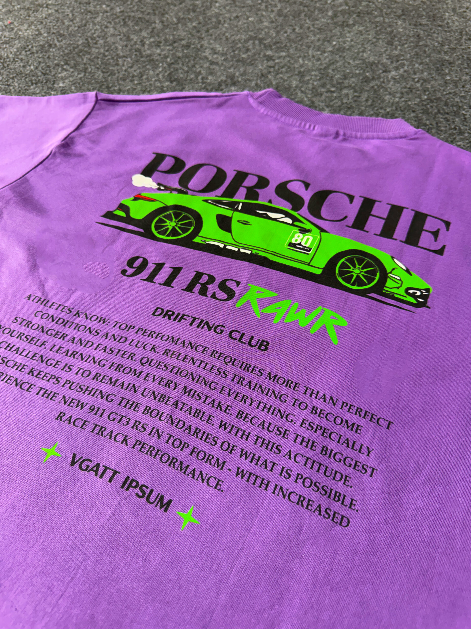 Porsche Graphic printed Oversized Tee – Purple - Image 6