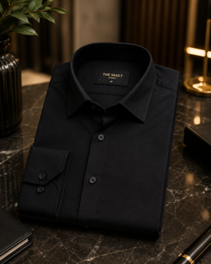 Wrinkle free Bamboo blend shirt – Black