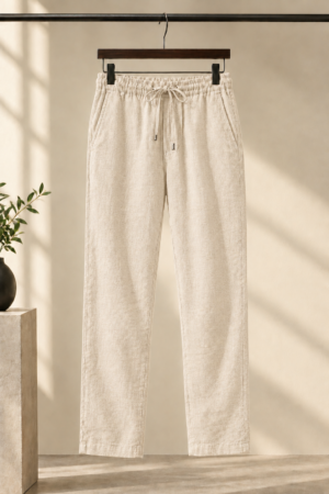 Relaxed fit Cotton Linen Pants - Cream