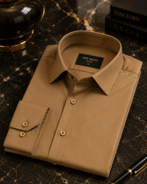 Wrinkle free Bamboo blend shirt – Brown